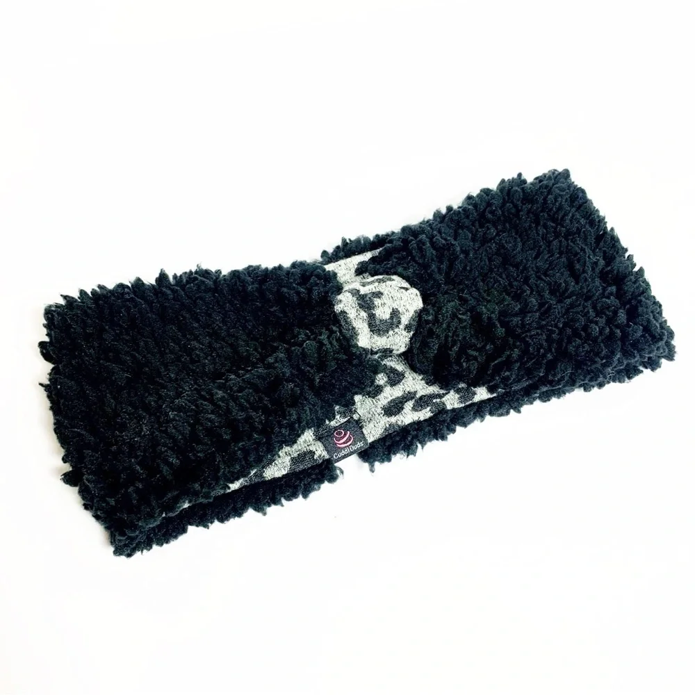 NWT Cuddl Duds 2-Pc Leopard Touchscreen Glove & Headband Set • Cozy Gift